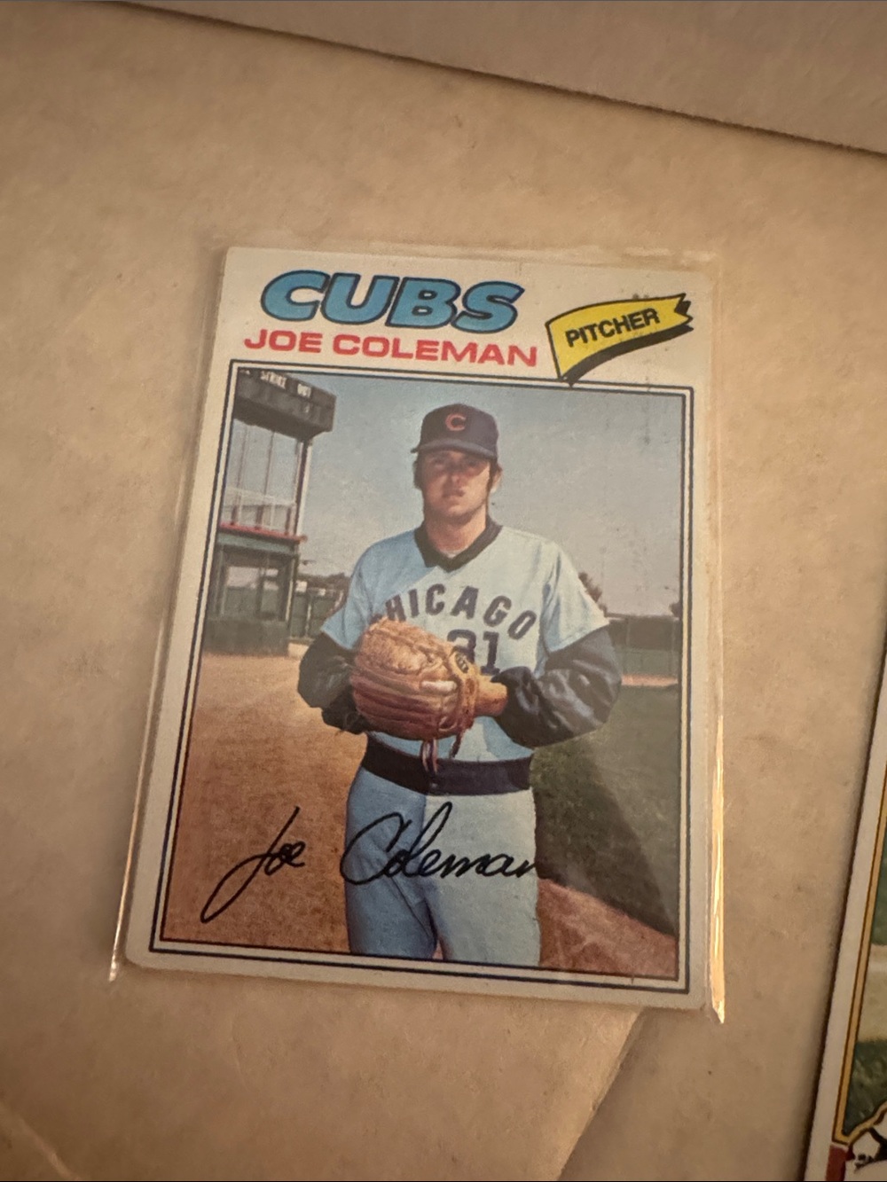 Cubs Joe Coleman Baseball Card 1977